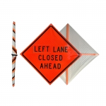 Roll Up Sign & Stand - 48 Inch Left Lane Closed Ahead Roll Up Reflective Traffic Sign